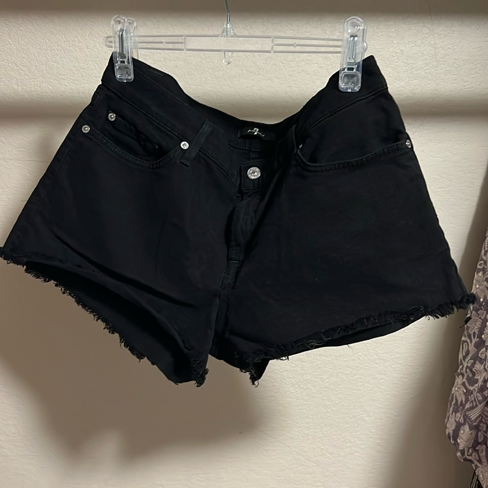 7 for All Mankind Black Denim Shorts